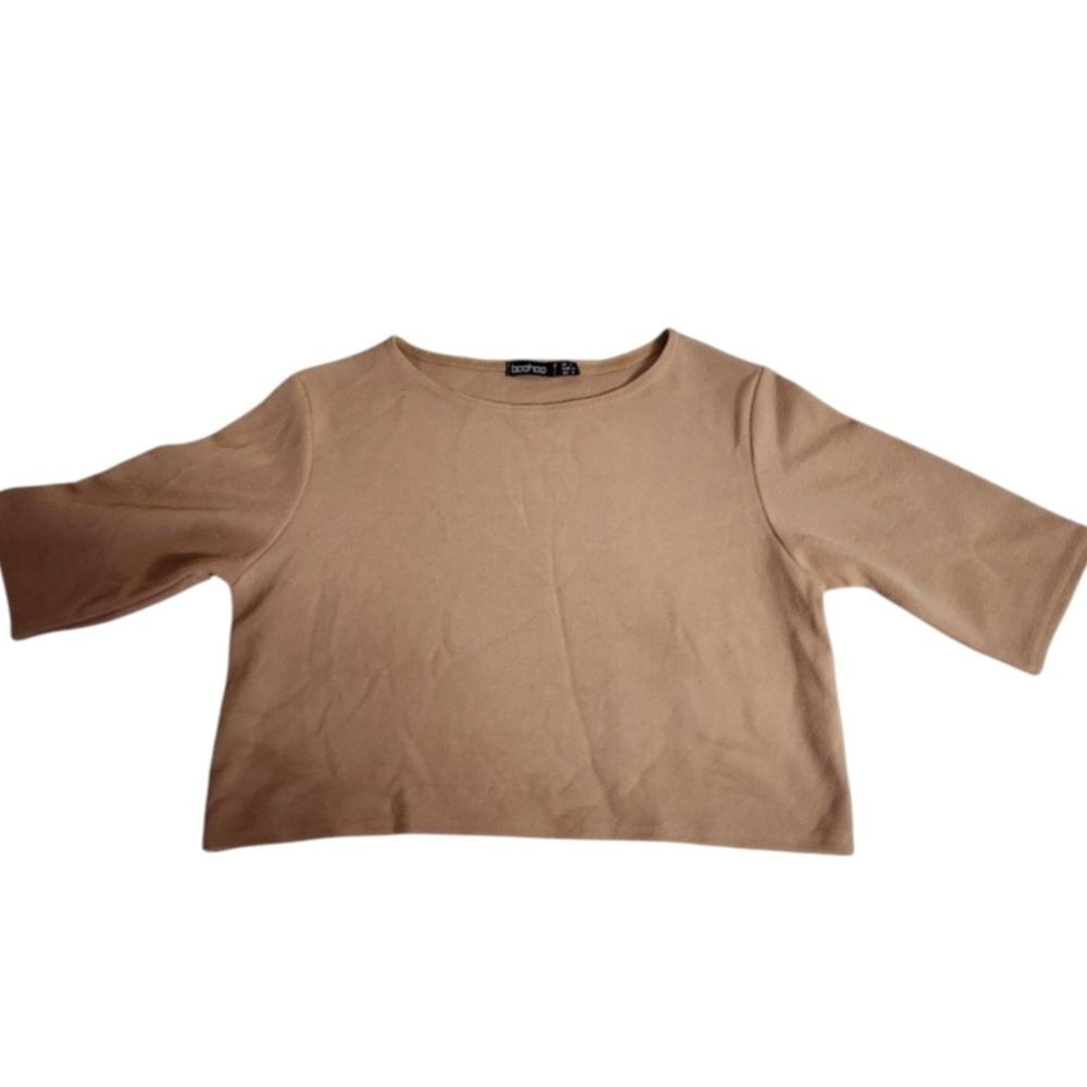 BOOHOO Tan Crop Top Festival Beach SZ 4 US